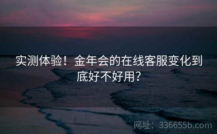 实测体验！金年会的在线客服变化到底好不好用？  第1张