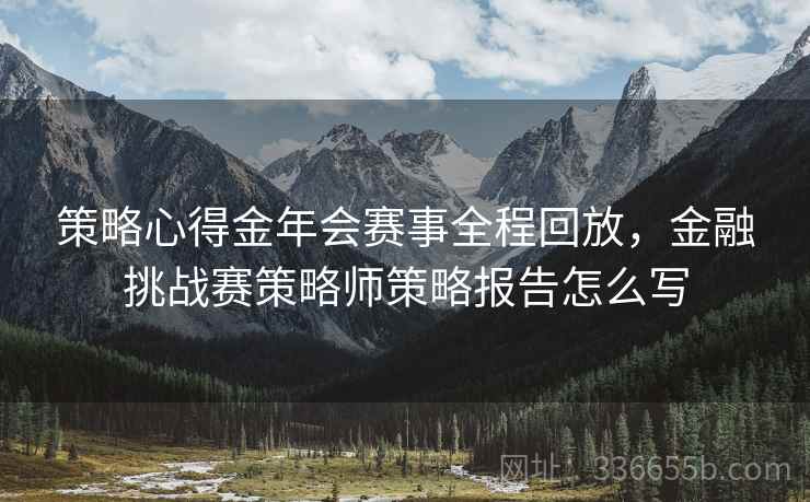 策略心得金年会赛事全程回放，金融挑战赛策略师策略报告怎么写