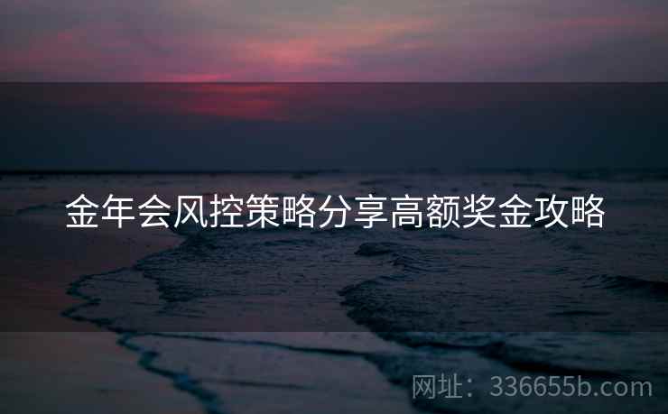 金年会风控策略分享高额奖金攻略